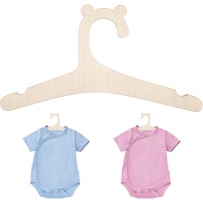 Baby Nursery Home - Babykledingrek Schattige beer Houten kinderkledinghanger Thuis