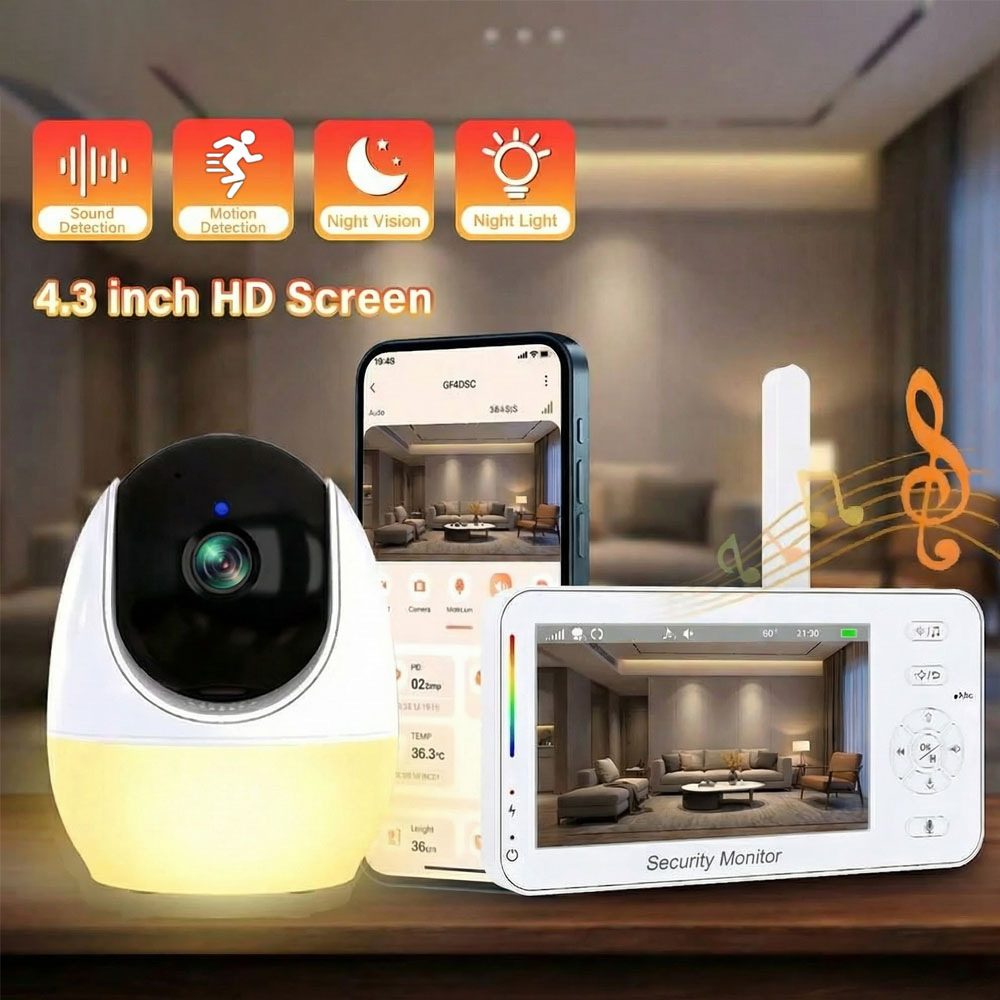 Baby Nursery Videos - 4,3 inch video-babyfoon met camera, PTZ,