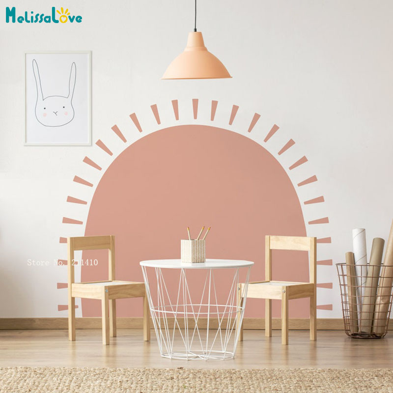 Baby Nursery Wallpaper - Half Zon Boho Muurstickers Abstract Scandinavische