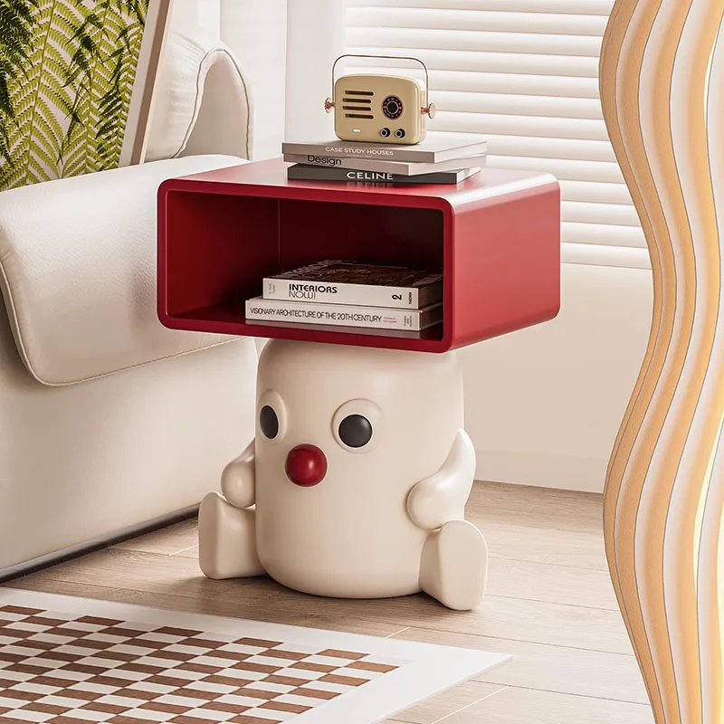Baby Nursery Table - Melkwit babynachtkastje met rode neus Modern