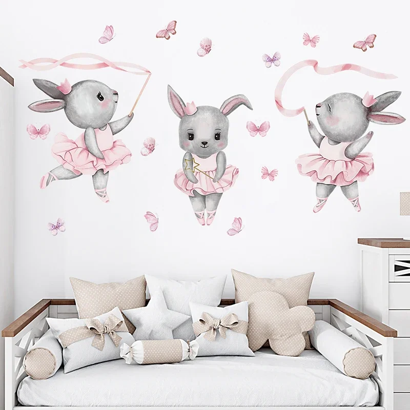 Baby Nursery Water - Handgeschilderde Ballet Konijn Danser Schattige Dieren
