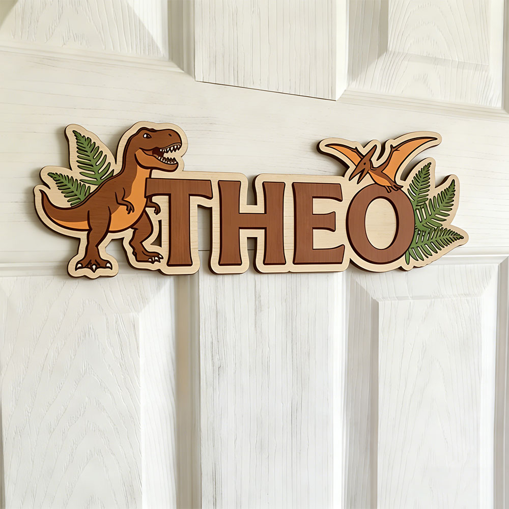 Baby Nursery In - Gepersonaliseerd dinosaurusnaambord voor de geliefde baby,