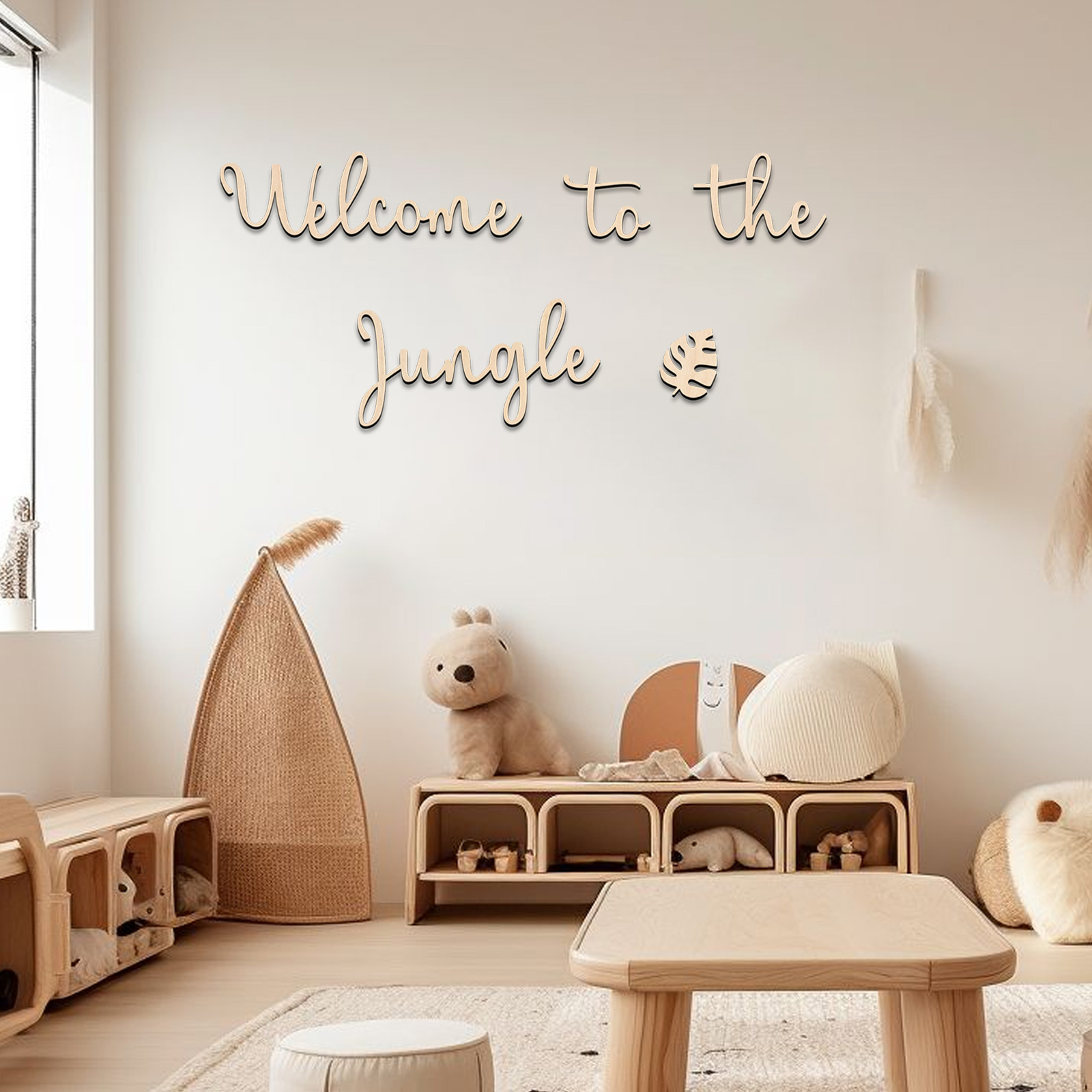 Baby Nursery Home - Welkom bij de Jungle houten bord