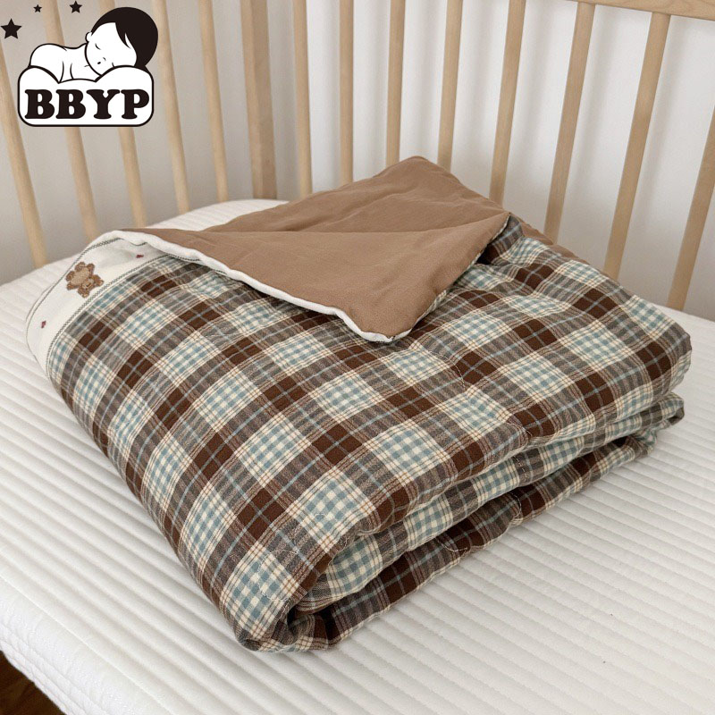 Baby Nursery Bedding - Ademend rasterlinnen dekbed voor kinderen -