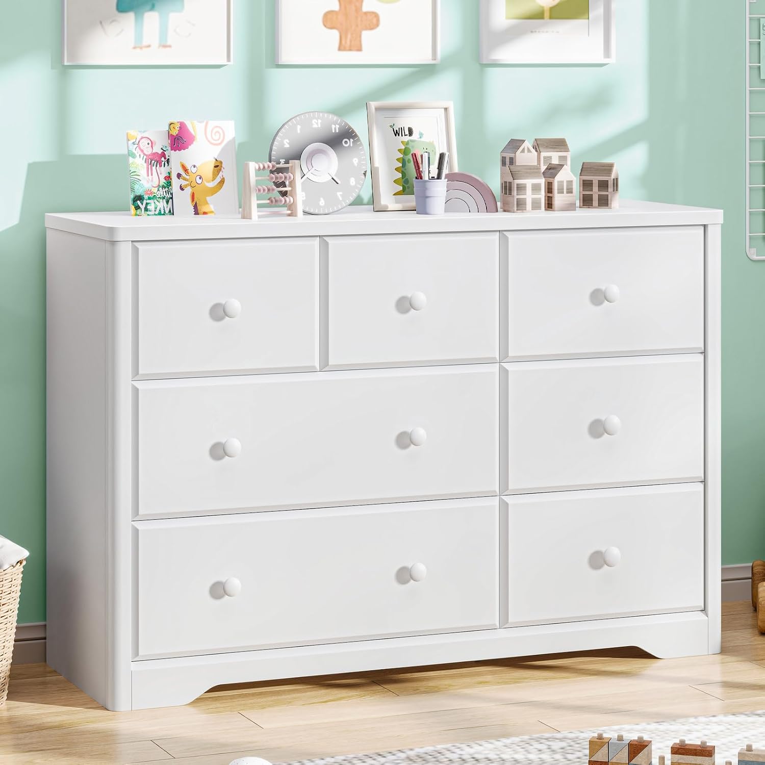 Baby Nursery Dresser - Kledingkast met 7 laden, kinderkamer opbergkast,