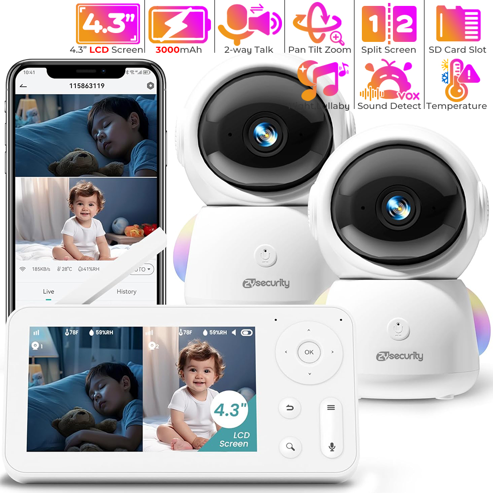 Baby Nursery Equipment - 2K babyfoon met 2 camera's en