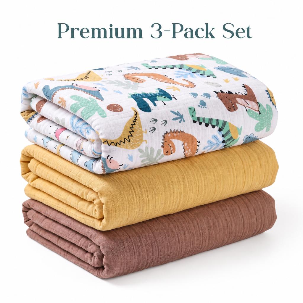 3-pack baby muslin omslagdeken - Baby Nursery Bedding recensie en prijs