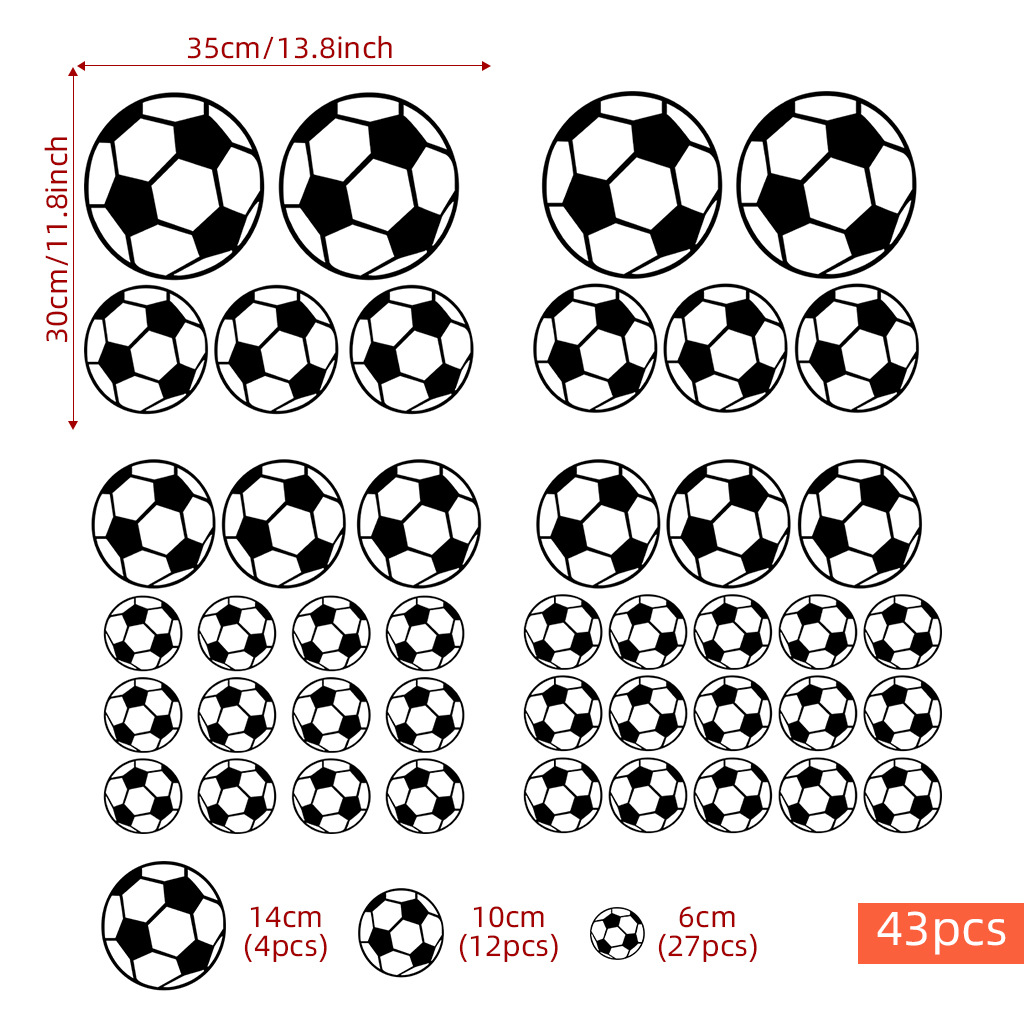 43 stuks voetbal muurstickers  - Baby Nursery Wallpaper recensie en prijs