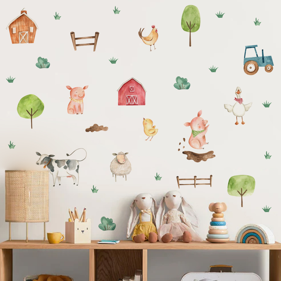 Boho Aquarel Schattige Boerder - Baby Nursery Wall Decals recensie en prijs