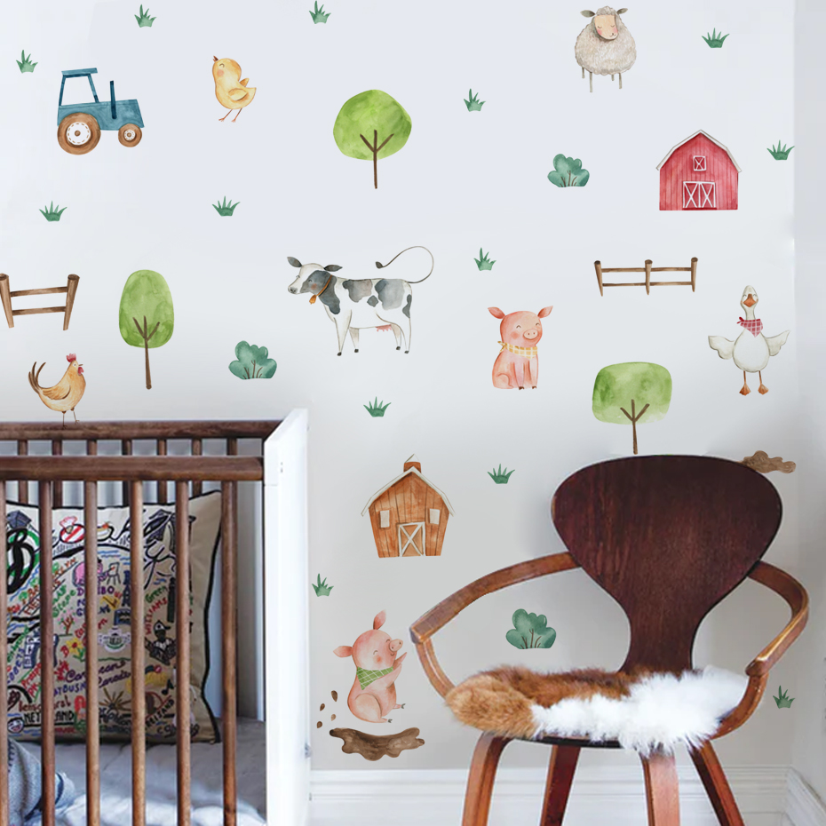 Boho Aquarel Schattige Boerder - Baby Nursery Wall Decals recensie en prijs