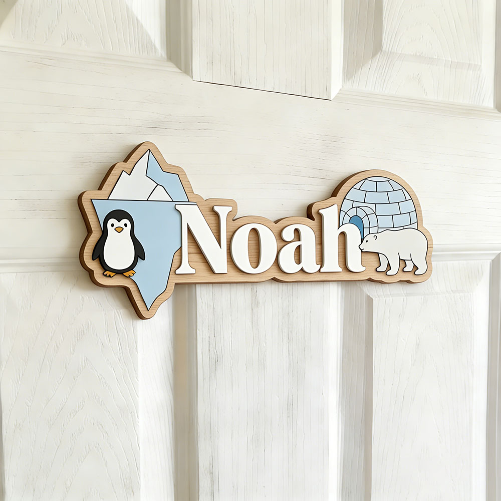 Arctic Penguin & Polar Bear Cu - Baby Nursery Wall Art recensie en prijs