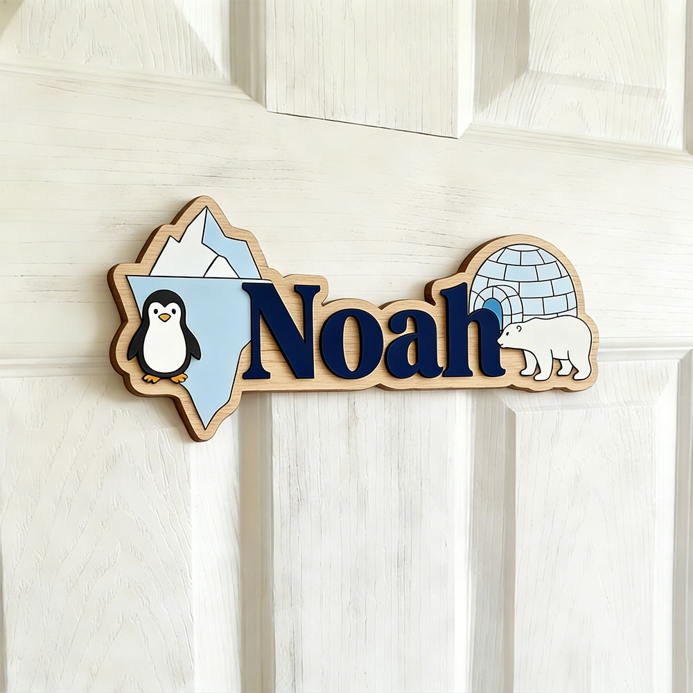 Arctic Penguin & Polar Bear Cu - Baby Nursery Wall Art recensie en prijs