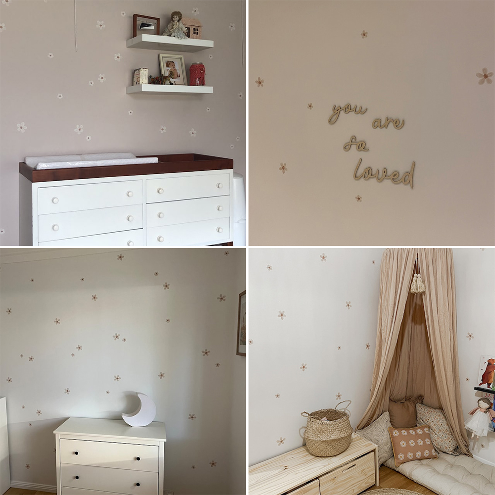 Boho effen gekleurde bloemen k - Baby Nursery Wallpaper recensie en prijs