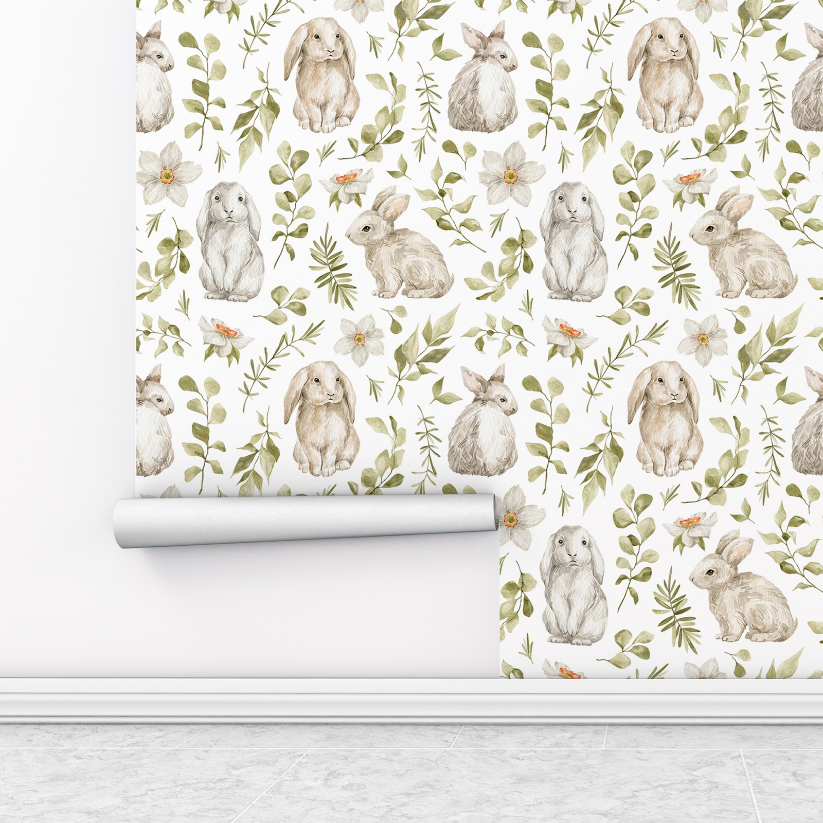 Konijntje behang kinderkamer b - Baby Nursery Water recensie en prijs