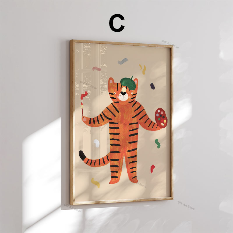 Grappige cartoon dieren kinder - Baby Nursery Paintings recensie en prijs