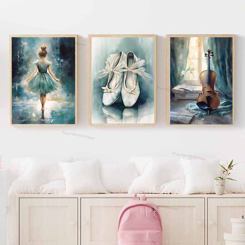 Aquarel Ballet Meisje Schoenen - Baby Nursery Paintings recensie en prijs