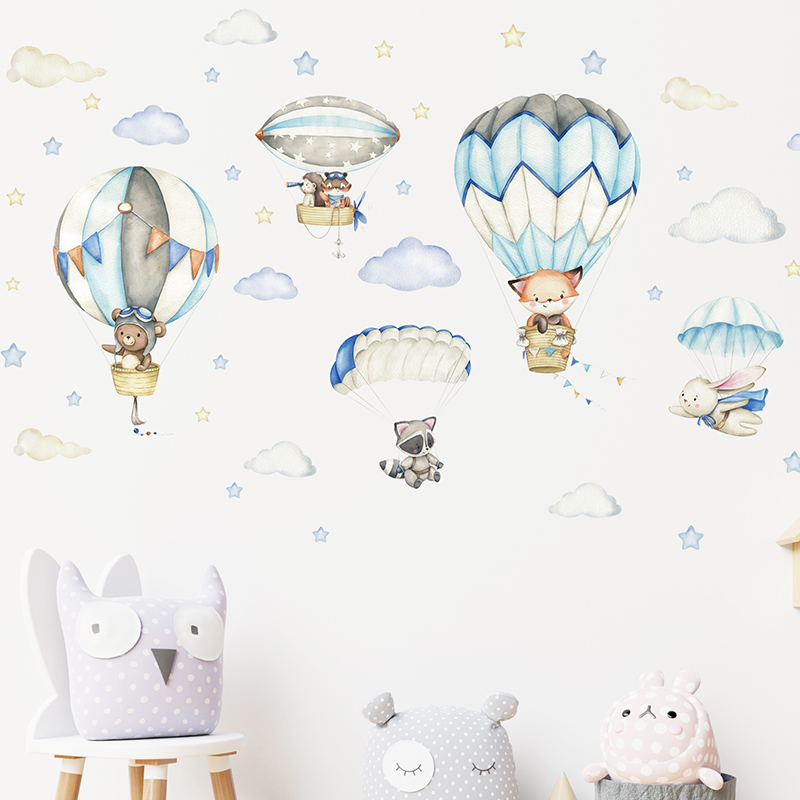 Cartoon Schattige Dieren Lucht - Baby Nursery Wallpaper recensie en prijs