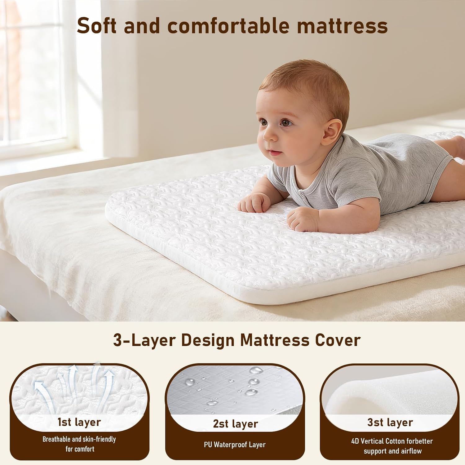 3-in-1 babywiegje, bedzijdslaa - Baby Mattress Waterproof recensie en prijs