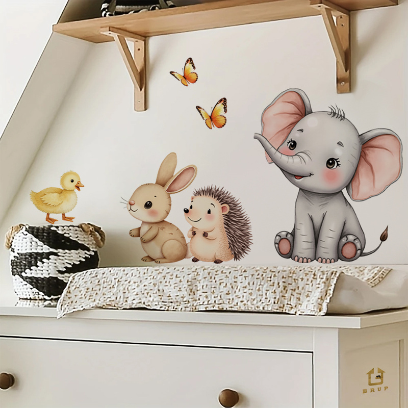 Cartoon dier muursticker - oli - Baby Nursery Wallpaper recensie en prijs