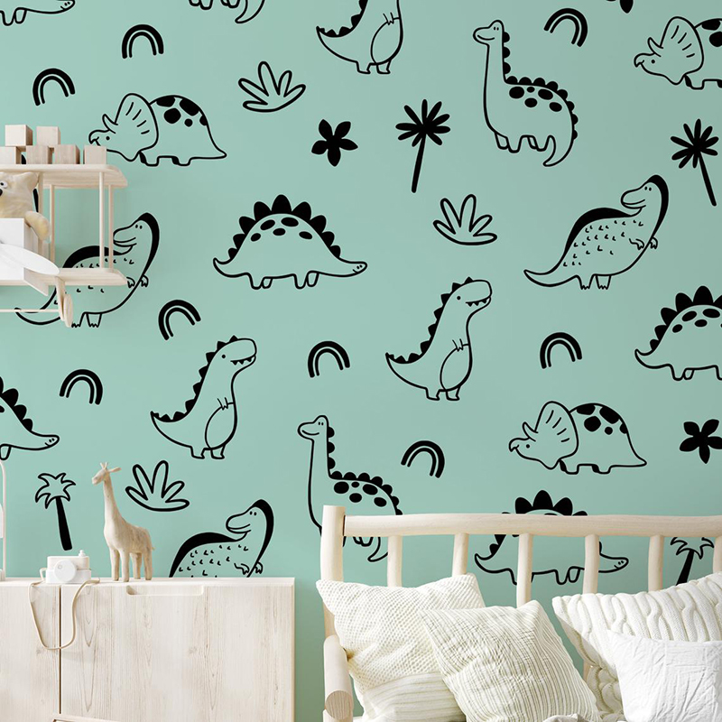Geometrische dinosaurus boom r - Baby Nursery Wallpaper recensie en prijs