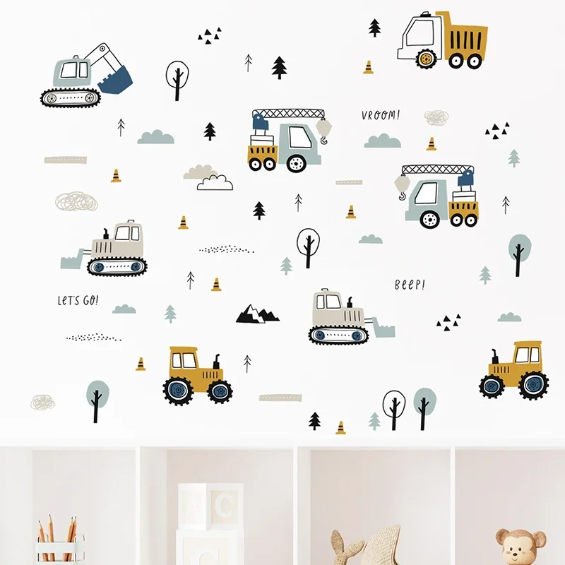 Handgetekende schattige auto's - Baby Nursery Wallpaper recensie en prijs