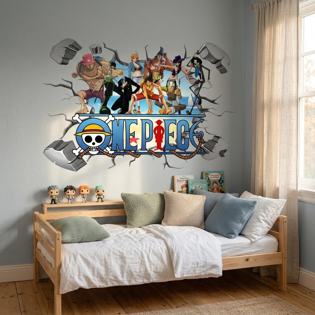 Cartoon One Piece Luffy 3D-muu - Baby Nursery Wall Decals recensie en prijs