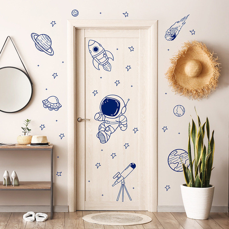 Cartoon Universe Astronaut Pla - Baby Nursery Wallpaper recensie en prijs