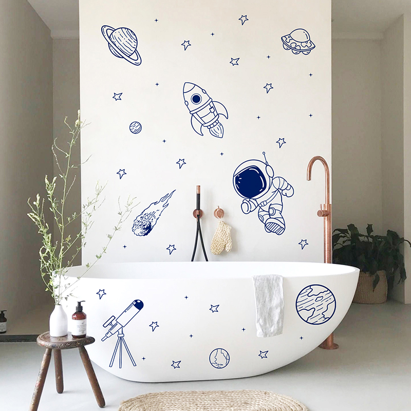 Cartoon Universe Astronaut Pla - Baby Nursery Wallpaper recensie en prijs