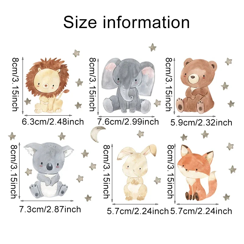 1/2/4/6set Cartoon Dieren Muur - Baby Nursery Water recensie en prijs