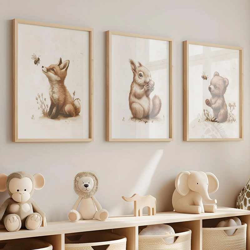 Beer Konijn Vos Herten Eekhoor - Baby Nursery Paintings recensie en prijs